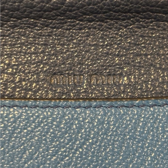 Miu Miu Navy Blue Bicolor Long Flap Wallet - Picture 8 of 10